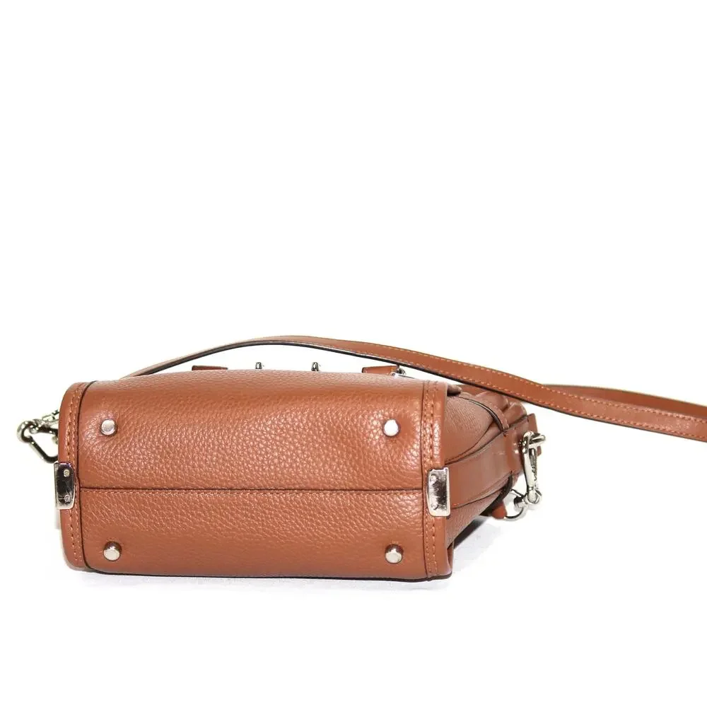 Coach Swagger Pebbled Brown Leather Satchel Bag